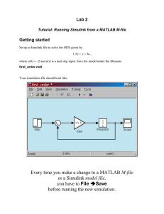 Tutorial: Running Simulink from a MATLAB M-file - Rose