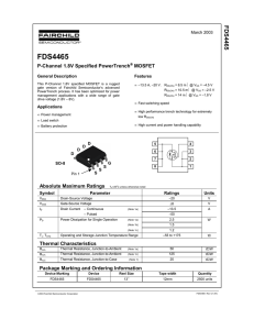 FDS4465 P-Channel 1.8V Specified PowerTrench® MOSFET