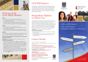 Contact Details Overview of the LLM/MPhil Modules LLD/PhD