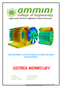 electrical machines lab ii - Ammini College of Engineering