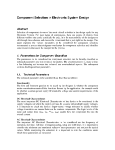 Component Selection in Electronic System Design