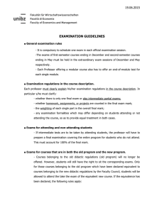 Exam guidelines
