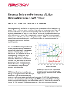Enhanced Endurance Performance of 0.13µm Ramtron Nonvolatile