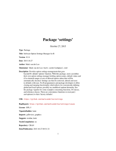 Package `settings`