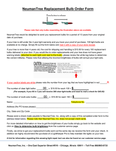 NeumanTree Replacement Bulb Order Form