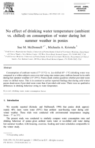 No effect of drinking water temperature (ambient vs. chilled) on
