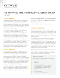 the advanced research projects agency-energy - ARPA