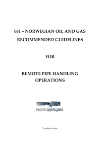 081 – NORWEGIAN OIL AND GAS RECOMMENDED GUIDELINES