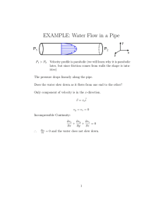 EXAMPLE: Water Flow in a Pipe