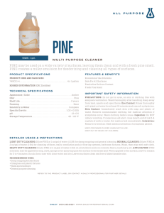 PINE may be used on a wide variety of surfaces, leaving them clean