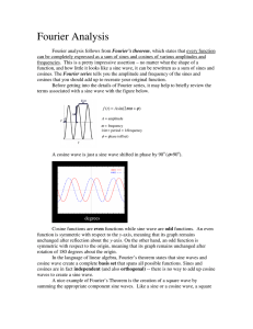 Previous Math Tools course handout on Fourier analysis.