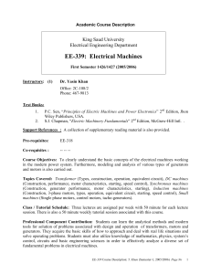 EE-339: Electrical Machines