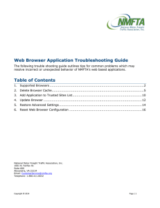 Web Browser Application Troubleshooting Guide - NMFTA