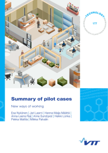 Summary of pilot cases. New ways of working