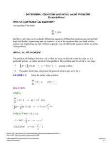 DIFFERENTIAL EQUATIONS AND INITIAL VALUE PROBLEMS