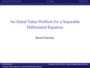 An Initial Value Problem for a Separable Differential Equation