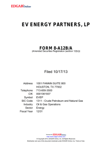 FORM 8-A/A - EV Energy Partners, LP