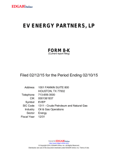 ev energy partners, lp form 8-k
