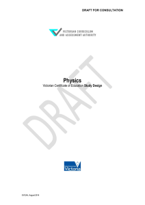 VCE Physics Study Design