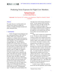 Predicting Noise Exposure for Flight Crew Members
