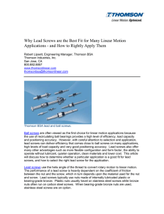 Why Lead Screws are the best fit for many Linear Motion