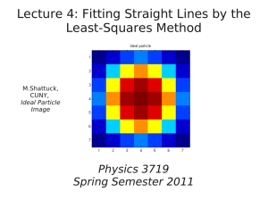 Lecture 4: Fitting Straight Lines by the Least