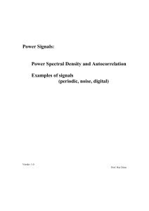 Power Signals: Power Spectral Density and Autocorrelation