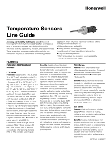 Temperature Sensors Line Guide - Honeywell Sensing and Control
