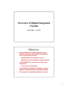 Overview of Digital Integrated Circuits Objectives