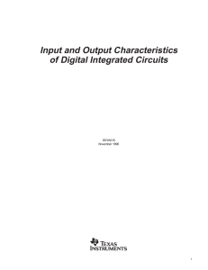 Input and Output Characteristics of Digital Integrated Circuits