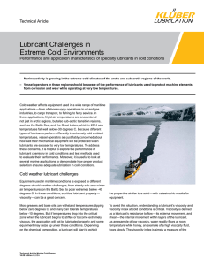Lubricant Challenges in Extreme Cold Environments