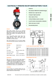 ELECTRICALLY OPERATED ON/OFF WAFER BUTTERFLY VALVE