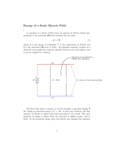 Energy of a Static Electric Field - Department of Physics | Oregon