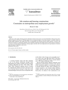 Saks R._2008_job creation andhousing construction constraints