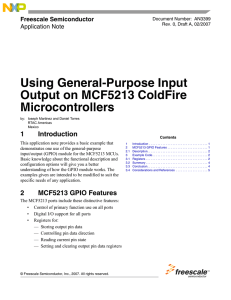 Using General-Purpose Input Output on MCF521X ColdFire