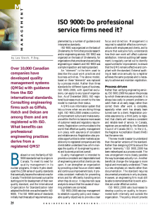 M ISO 9000: Do professional service firms need it?