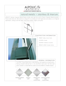 Natural Metals Stainless Steel and Titanium Data Sheet