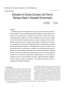 Estimation of Crevice Corrosion Life Time for Stainless Steels in