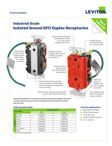 Isolated Ground GFCI Duplex Receptacles