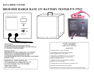 HIGH DISCHARGE RATE BATTERY TESTER