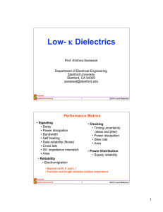 Low-K Dielectrics - Stanford University