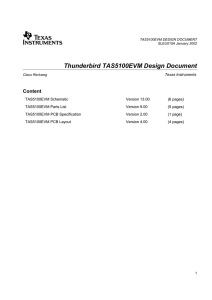 Thunderbird TAS5100EVM Design Document (Rev. A)