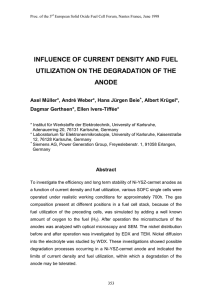 influence of current density and fuel utilization on the