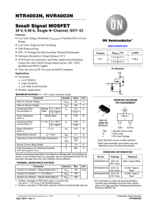 Power MOSFET 30 V, 0.56 A. Single N-Channel SOT
