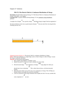 Chapter 27 Solutions PSS 27.2 The Electric Field of a Continuous