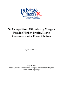 No Competition: Oil Industry Mergers Provide Higher