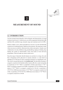 Lesson-02 MEASUREMENT OF SOUND