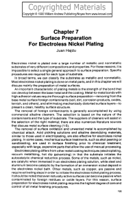 Chapter 7 Surface Preparation For Electroless Nickel Plating
