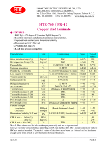 HTE-760（FR-4） Copper clad laminate