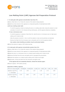 Low Melting Point (LMP) Agarose Gel Preparation Protocol